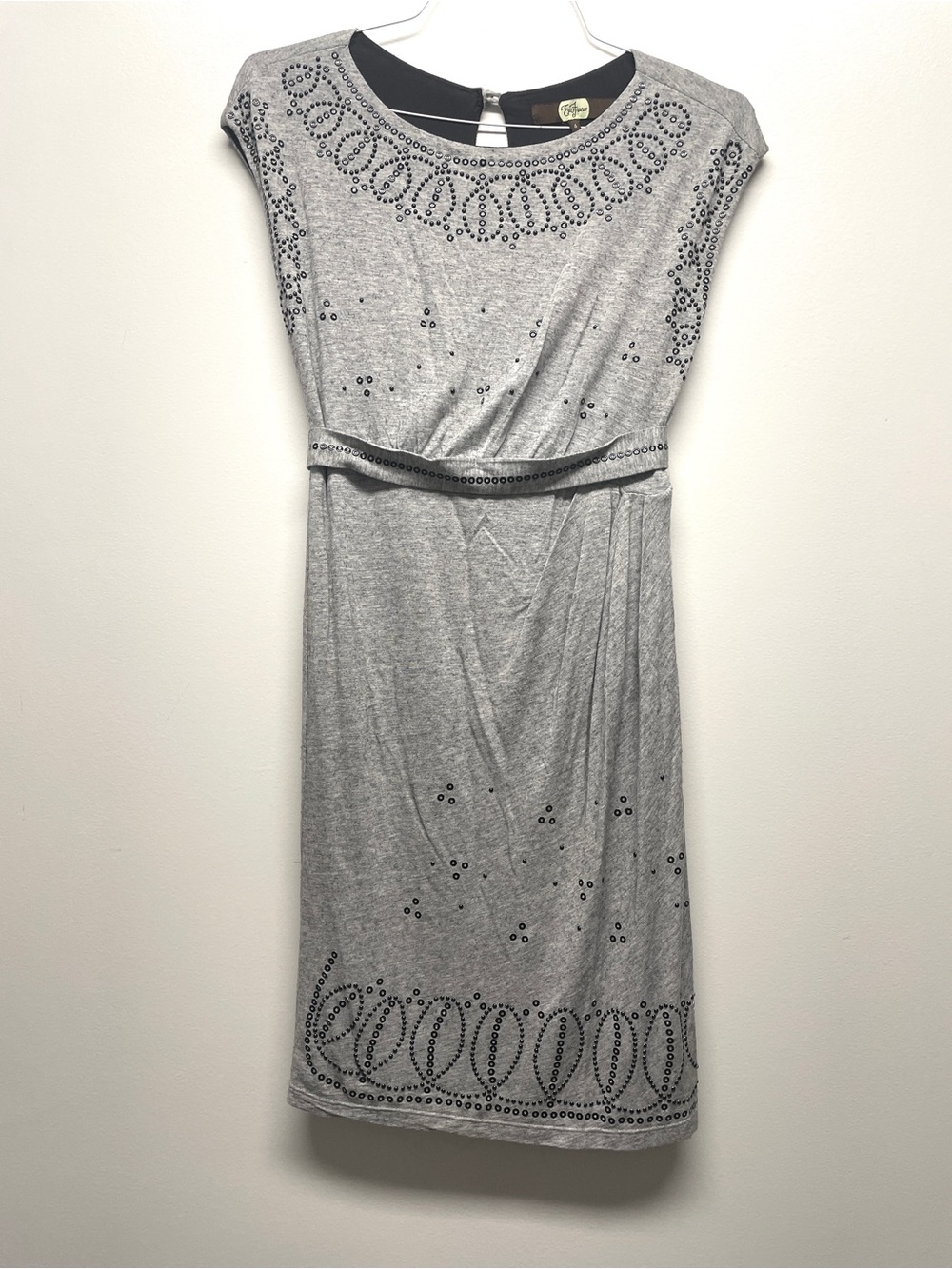 Eva Franco Grey Embellished Midi Dress
